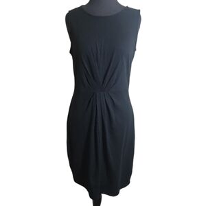 Gap black sleeveless twist front sheath dress women's medium crew neck
